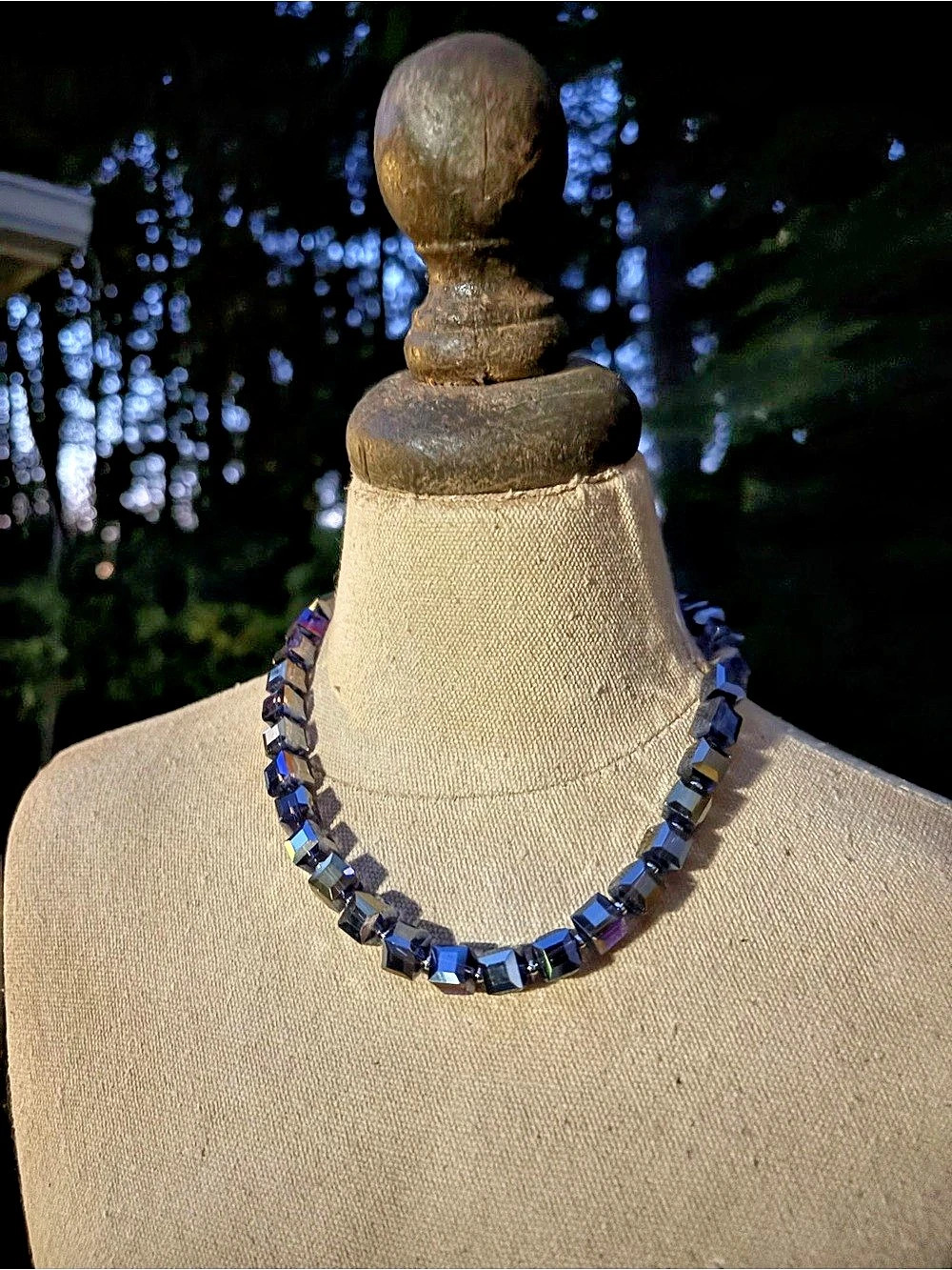 Glass  Beaded Necklace Magnetic Clasp
